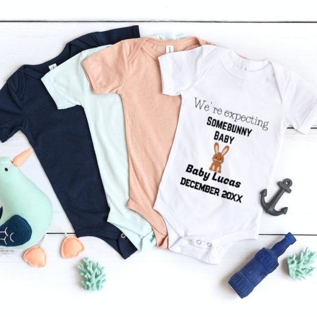 We're expecting somebunny  pregnancy announcement baby bodysuit (Creator Uploaded)