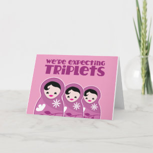 We're Expecting TRIPLETS 3 babushka dolls Announcement