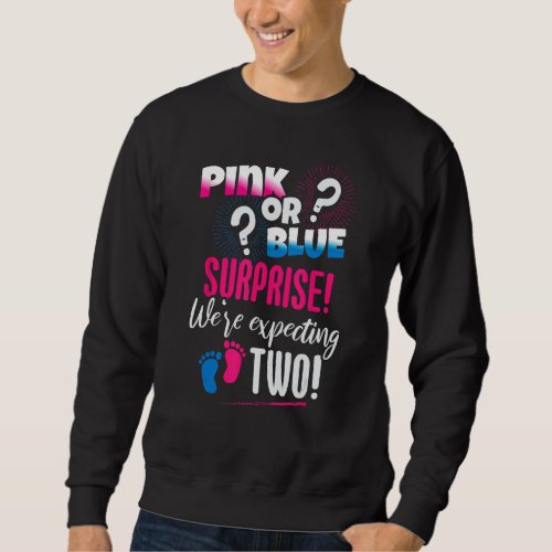 We&#39;re expecting two, Gender Reveal Outfit, Announc Sweatshirt