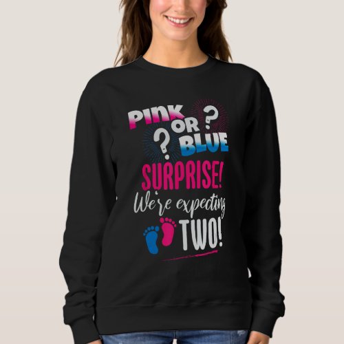 We&#39;re expecting two, Gender Reveal Outfit, Announc Sweatshirt