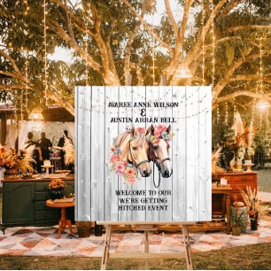 We're Getting Hitched Western Theme Foam Board