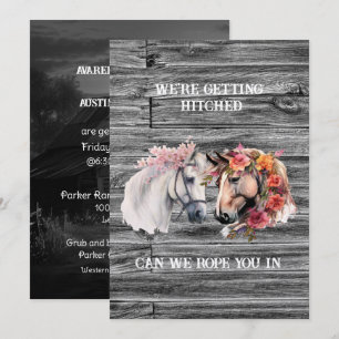 We're Getting Hitched Western Wedding Invitation