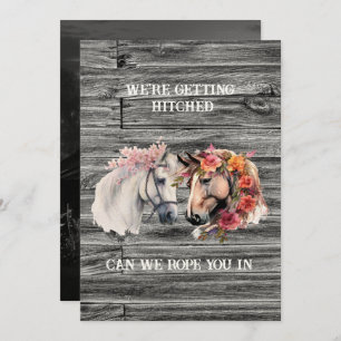 We're Getting Hitched Western Wedding Invitation