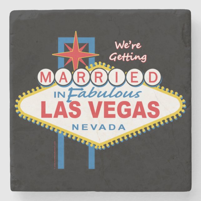 We're Getting Married in Las Vegas Stone Coaster (Front)