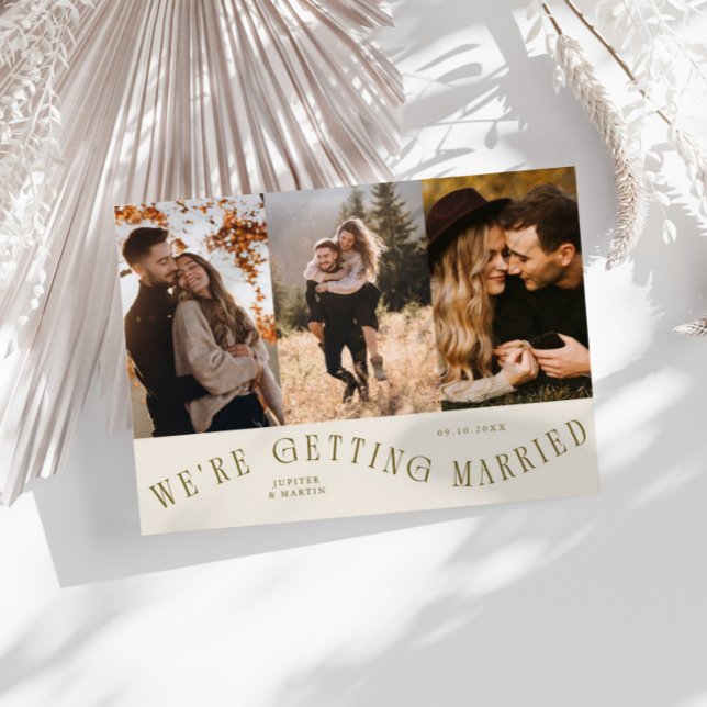 We're Getting Married Multi Photo Cream Save The Date (Creator Uploaded)
