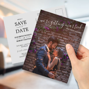 We're Getting Married Photo Wedding Save the Date Announcement Postcard