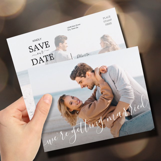 We're Getting Married Photo Wedding Save the Date Announcement Postcard (Creator Uploaded)