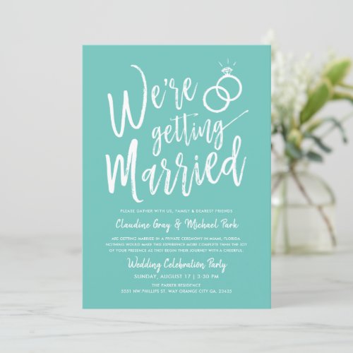 Were Getting Married Post_Wedding Mint  Invitation