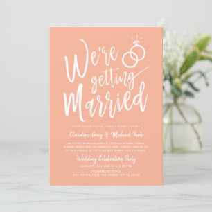 We're Getting Married Post-Wedding Peach Invitation
