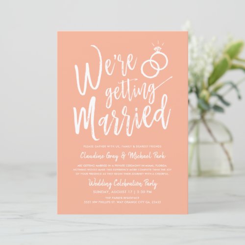Were Getting Married Post_Wedding Peach Invitation