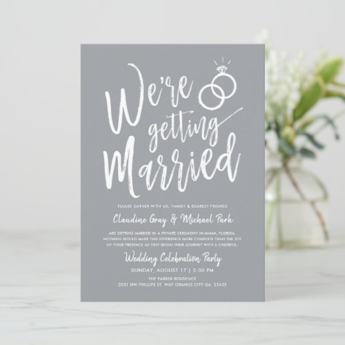 Were Getting Married Post_Wedding Pewter Gray Invitation