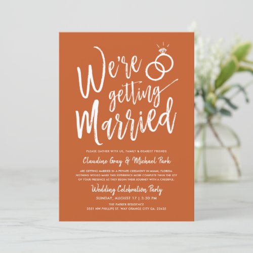 Were Getting Married Post_Wedding Terracotta Invitation