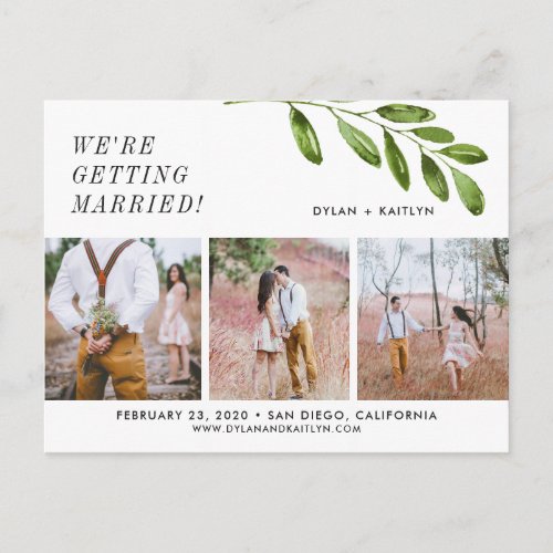 Were getting married Save the Date Postcard