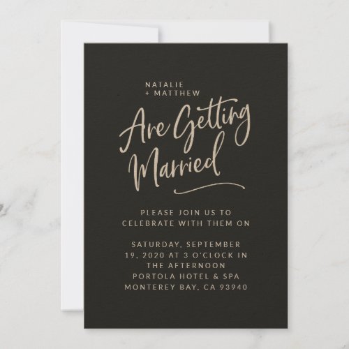 Were getting married script wedding invitation