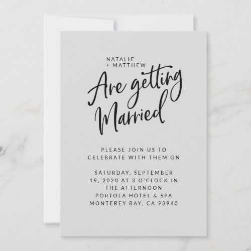 Were getting married script wedding invitation