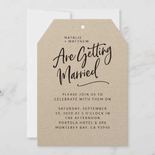 Were getting married script wedding invitation