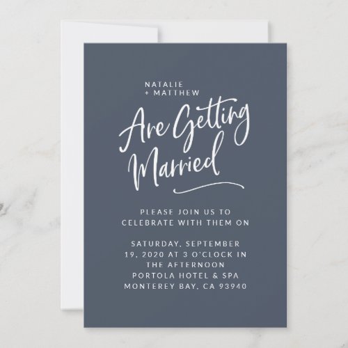 Were getting married script wedding invitation