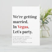 We're Getting Married Vegas Wedding Invitation (Standing Front)