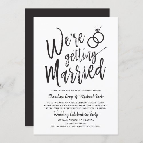 Were Getting Married  Wedding After Party  Invit Invitation