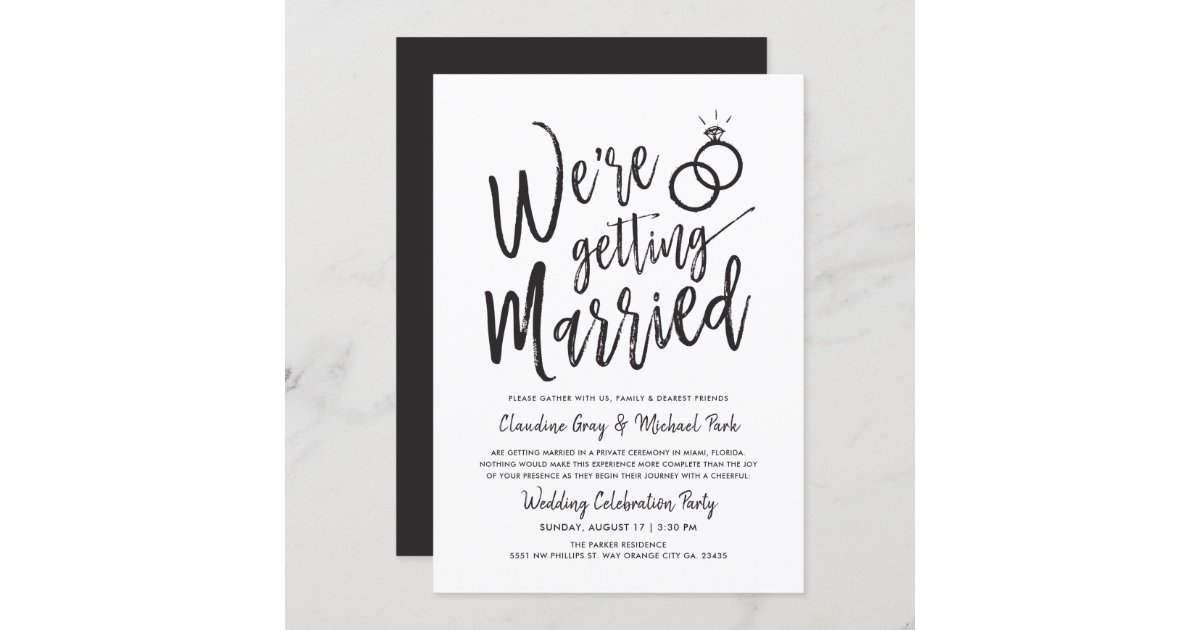 We're Getting Married | Wedding After Party Invit Invitation | Zazzle