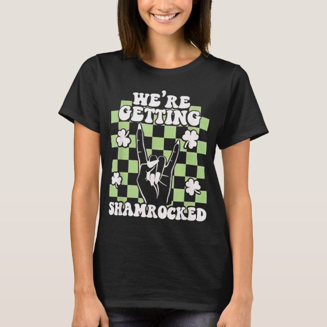We're Getting Shamrocked St Patricks Day Bachelore T-Shirt (Front)