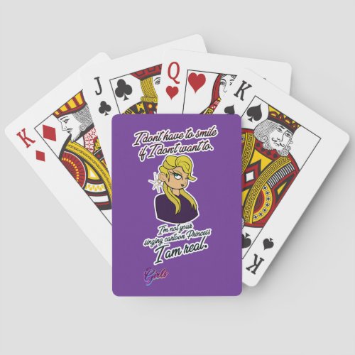We're Girls USA © I don't have to smile poker set. Cards