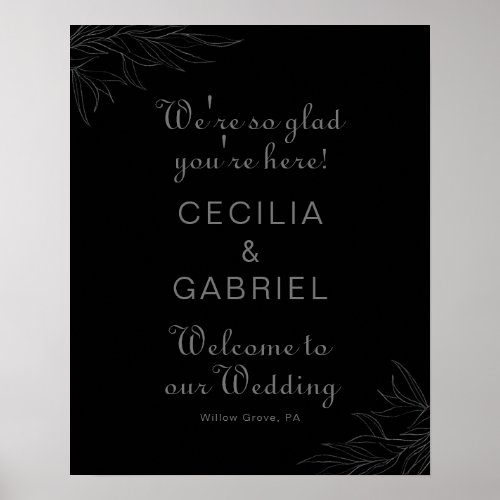 Were Glad Youre Here Retro Wedding Welcome Poster