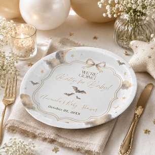We're Going Batty for Baby Moon Bat Baby Shower Paper Plates