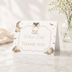 We're Going Batty for Baby Moon Bat Baby Shower Thank You Card