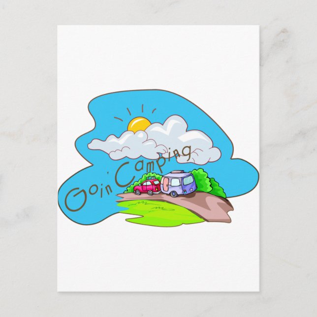 We're Going Camping Postcard (Front)