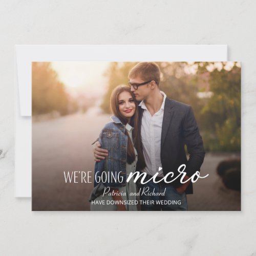 Were Going Micro Downsize Wedding Announcement