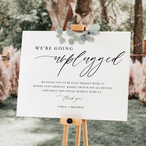 Were Going Unplugged Wedding Ceremony Sign