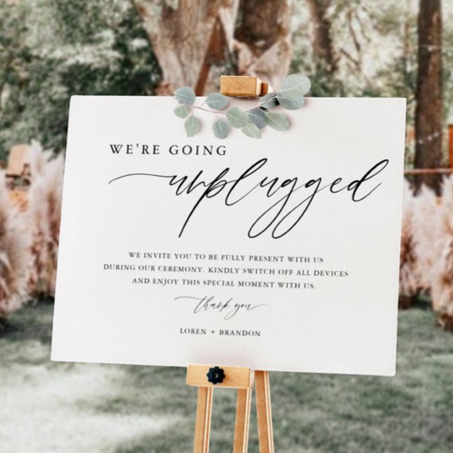 We're Going Unplugged Wedding Ceremony Sign (Creator Uploaded)