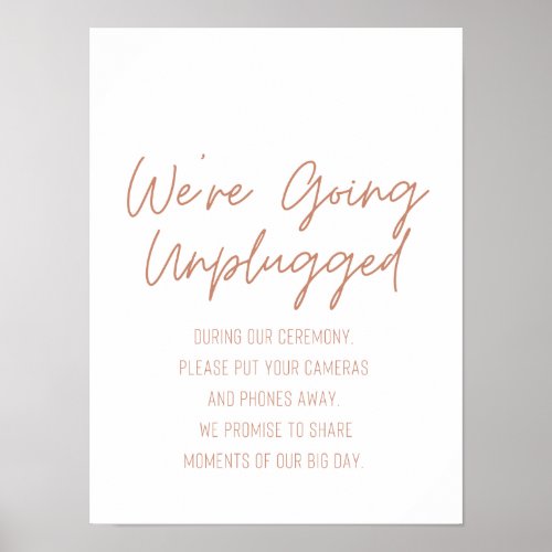 Were Going Unplugged Wedding Sign