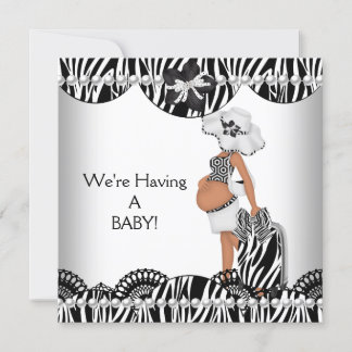 We're Having A BABY! Black White Zebra Expecting Announcement
