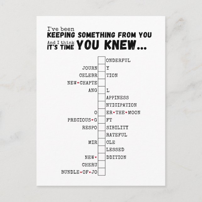 We're Having A Baby - Complete and Reveal Puzzle  Postcard (Front)