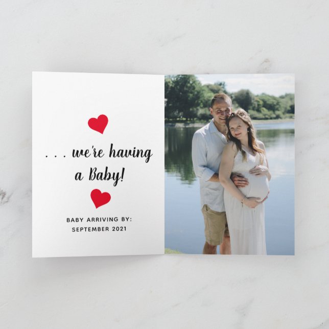 We're Having a Baby Pregnancy Announcement Card (Inside)