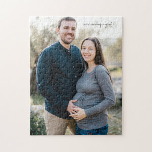 Were having a ? gender reveal photo jigsaw puzzle