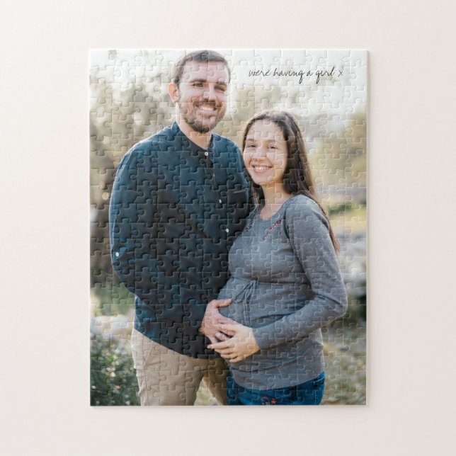 Were having a  ? gender reveal photo  jigsaw puzzle (Vertical)