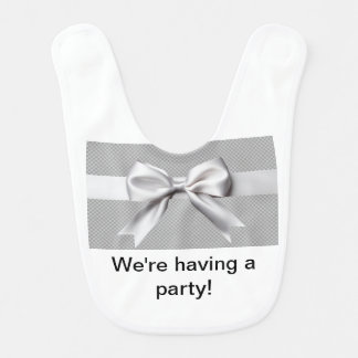 We're having a party  baby bib