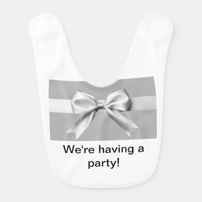 We're having a party  baby bib (Front)