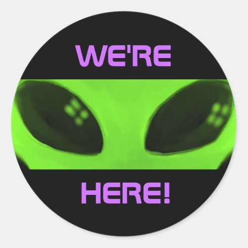 Were Here Alien stickers