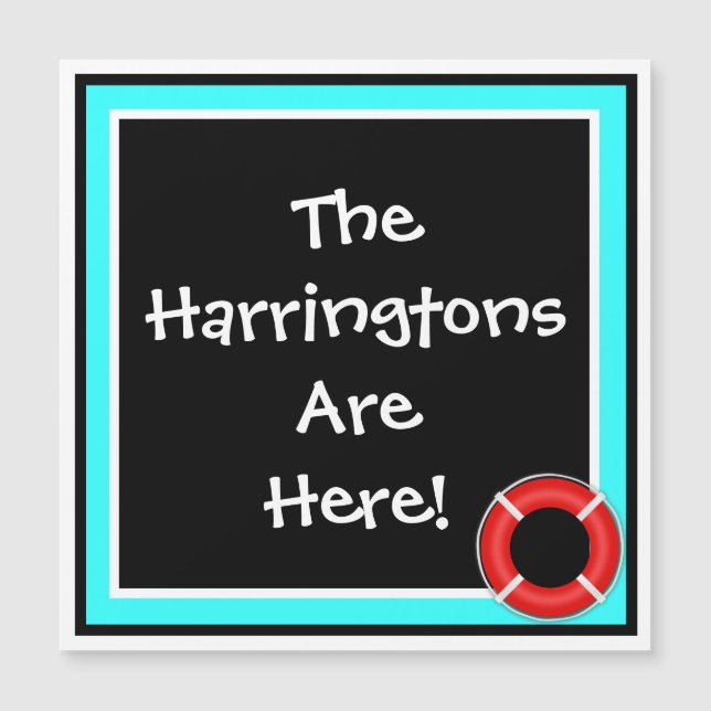 We're Here Personalized Stateroom Door Marker (Front)