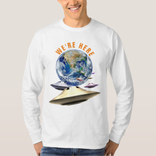 WE'RE HERE UFO GRAPHIC LONG SLEEVE T-Shirt