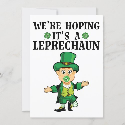 Were Hoping Its A Leprechaun St Patricks Day Invitation