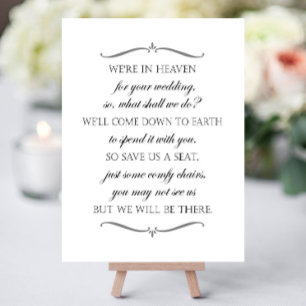 We're In Heaven For Your Wedding Memorial Foam Board