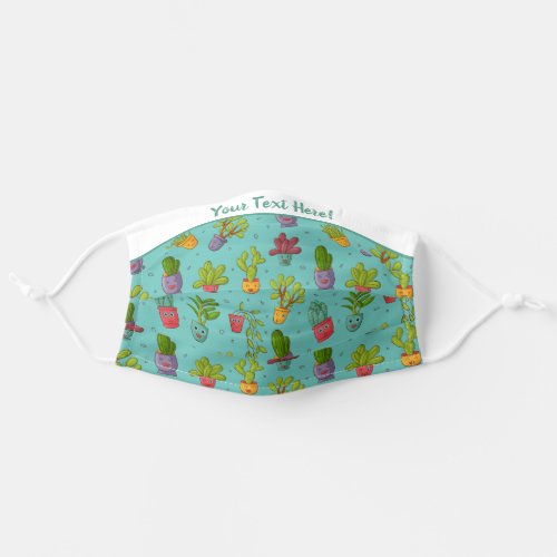 Were In This Together _ Cute Smiling Cactus Adult Cloth Face Mask