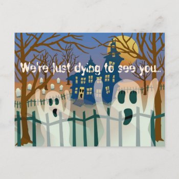 We're Just Dying Halloween Invitation by Lisann52 at Zazzle