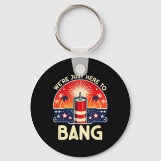 We're Just Here To Ng - Couples 4th Of July Shirt Keychain