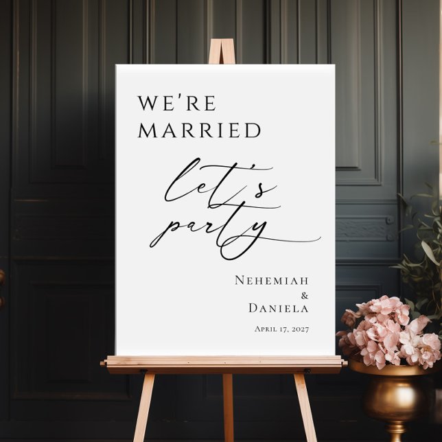 We're Married Let's Party Elopement welcome Poster (Creator Uploaded)